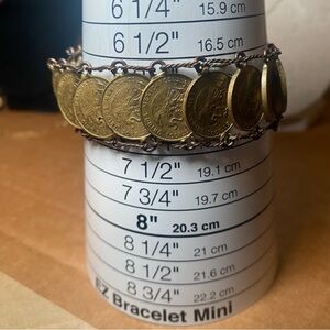 Vintage Mexican Coin Bracelet – 1955-  1 Centavo